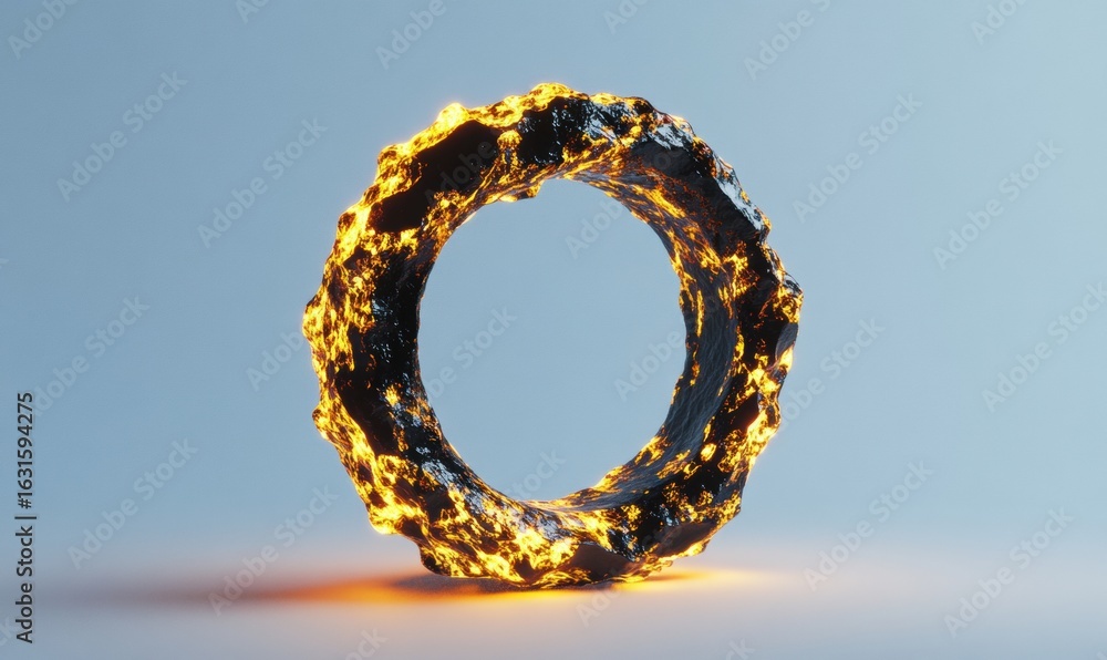 Aufkleber abstract illuminated ring shape with dynamic texture and energetic light