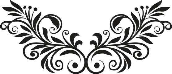 Floral ornament divider vector illustration, elegant vintage swirl design for invitations, borders, certificates, wedding cards, and decorative frames in classic black line art style