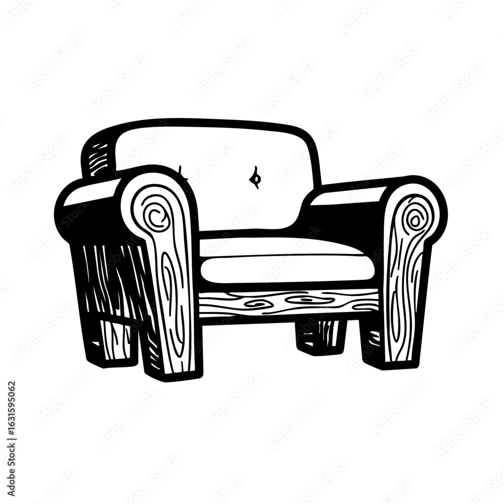 Poster comfortable armchair on white background showcasing image effects. modern armchair with minimalist s