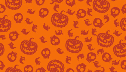 Halloween seamless pattern pumpkins vector flat design background printable textile
