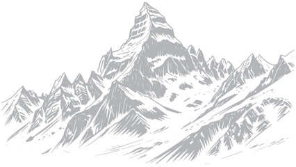 Majestic Mountain Range in Monochrome