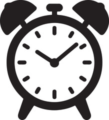 Silhouette vector of an alarm clock, perfect for time management, waking up, schedule, and punctuality concepts.