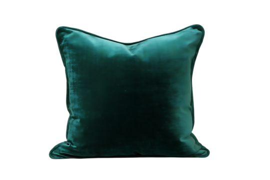 Luxurious teal velvet cushion adds elegance and comfort to any modern home decor setting