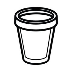 Vector art of simple outline of a flower pot isolated