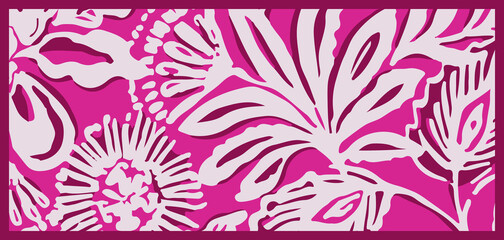 Elegant Abstract Floral Scarf Print Design | Shawls & Dupatta Textile Fabric Patterns For Digital Printing on Silk, Chiffon