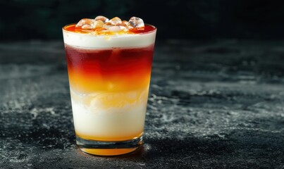 Festive layered cocktail drink with gradient colors for celebrations