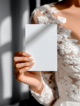 4x6 Invitation Card Mockup In Hand