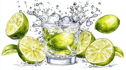 Refreshing Lime Splash in Glass