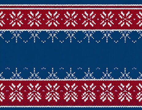 Knitted winter pattern with snowflakes
