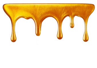 Golden Dripping on Surface isolated on transparent or white background