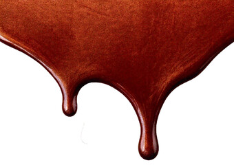 Obraz premium Chocolate Dripping on Surface isolated on transparent or white background