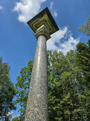Marble column in the park