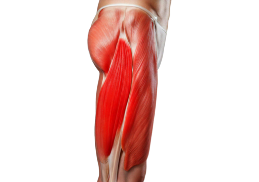 Inflamed Psoas Major. isolated on transparent or white background