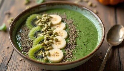 aesthetic smoothie bowl with toppings
