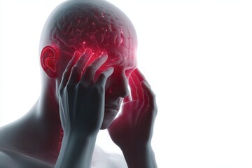 x-default Man Suffering From Severe Headache, Anatomy of Head Pain