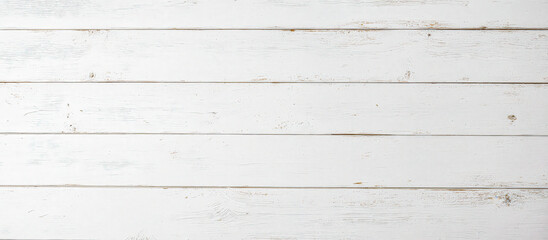 Fototapeta premium Rustic white wooden background with old peeling paint texture, vintage shabby chic wood surface perfect for design projects
