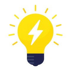 Fototapeta premium Energy Power Light Bulb Icon on white background
