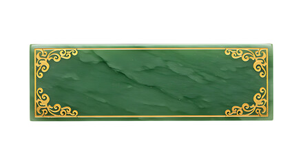 Traditional Chinese jade nameplate with minimal gold inlay for cultural and luxury visual branding