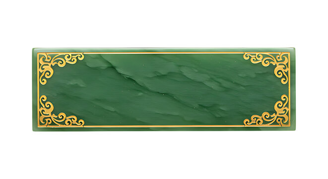 Traditional Chinese jade nameplate with minimal gold inlay for cultural and luxury visual branding