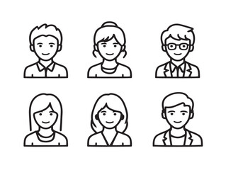 Diverse gender avatar symbols in modern flat vector style
