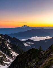 Fototapeta premium Mountain vista at dawn