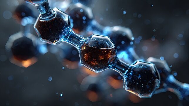DNA strand, molecular structure, glowing - Powered by Adobe