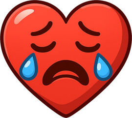 Crying Heart Emoji Illustration