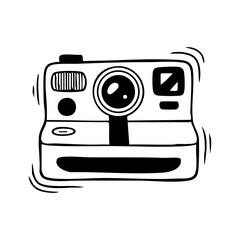 Vintage polaroid camera illustration for photography enthusiasts and retro camera collectors and designers