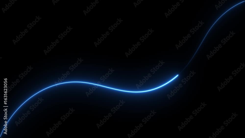 Poster neon line animation. glowing line motion. line moving video. the direction of the horizontal line. h