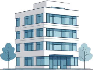 Modern hospital building exterior illustration