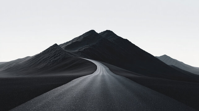 Black and white mountain road landscape scenic route travel photography