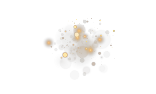 Magic yellow dust with sparkle glow, illustration light and holiday effect png.