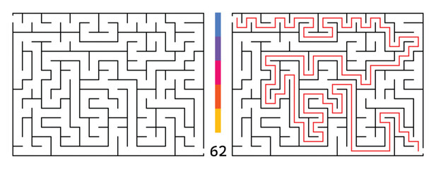 Abstract Maze Puzzle Labyrinth With Entry And Exit. Maze For Activity Book. Problem-Solving Puzzles Games For Workbook. Vector illustration - EPS 10