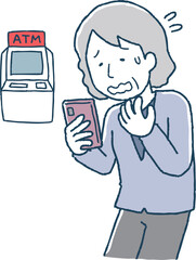 サギ電話に騙される高齢女性