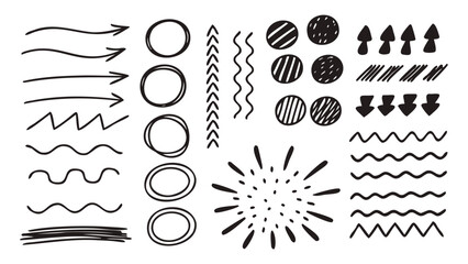 Fototapeta premium Hand-Drawn Lines Zigzags and Divider Doodle Elements