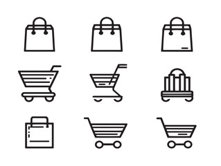 Minimal shopping symbol collection in clean vector format