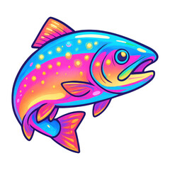 Fototapeta premium PNG Vibrant colorful fish illustration