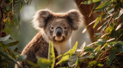 Koala on Eucalyptus Branch Centered Soft Light