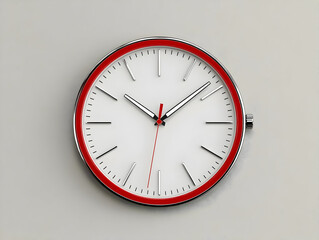 Red Rim Clock 3D Illustration