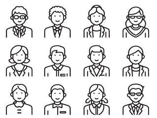Teachers and Students Educational Icon Set Design