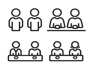 Group Collaboration and Corporate Meeting Icon Set