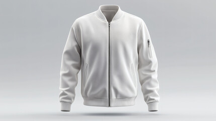White Bomber Jacket Apparel Mockup