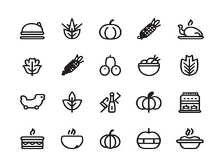 Festive Thanksgiving Design Icons Featuring Holiday Symbols