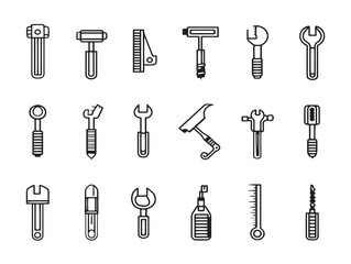 Tools and Hardware Vector Icons for DIY Projects