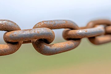 Fototapeta premium Rusty Chain Link Close Up Photo