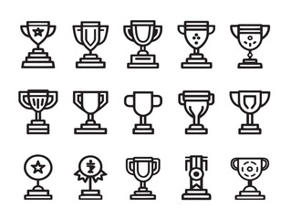Trophy and Medal Icons for Achievement Awards