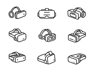 Virtual Reality Experience Icons for Futuristic Themes