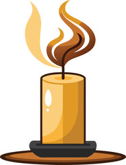 Candle with smoke