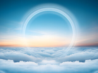Abstract Sky Background: Circular Light Frame