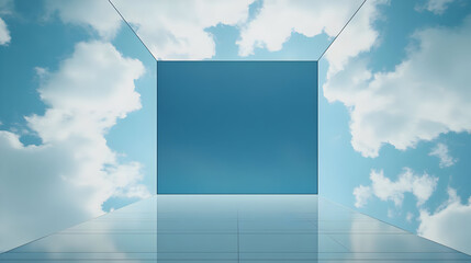 Modern Building 3D Illustration Sky View